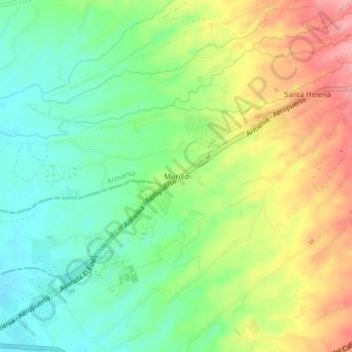 Carte topographique Murillo, altitude, relief