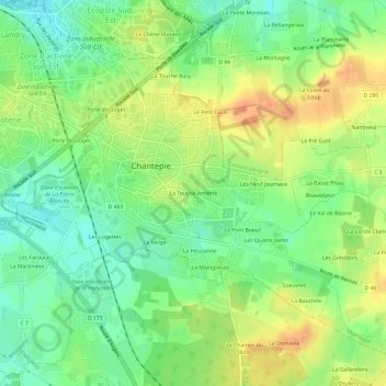 Carte topographique La Touche Annette, altitude, relief