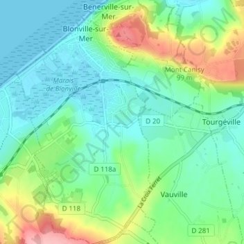 Carte topographique Les Capelles, altitude, relief