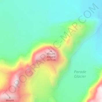 Carte topographique Mount Asgard, altitude, relief