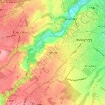 Carte topographique Polton, altitude, relief