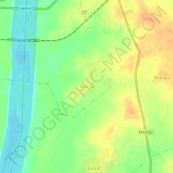 Carte topographique Warsa, altitude, relief