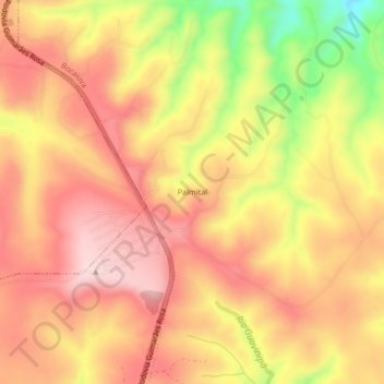Carte topographique Palmital, altitude, relief