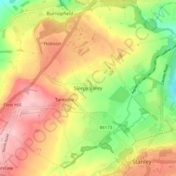 Carte topographique Sleepy Valley, altitude, relief