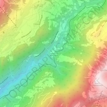 Carte topographique Exergillod, altitude, relief