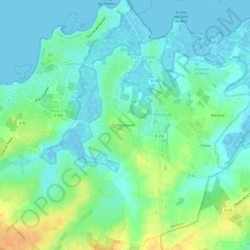 Carte topographique Kervaguet, altitude, relief