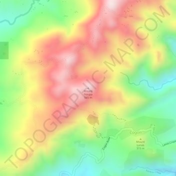 Carte topographique Mount Naupa, altitude, relief