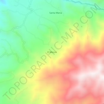 Carte topographique El Meson, altitude, relief