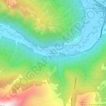 Carte topographique Schellgaden, altitude, relief