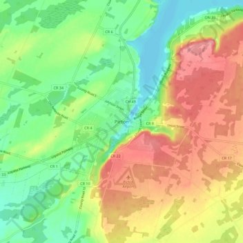 Carte topographique Picton, altitude, relief