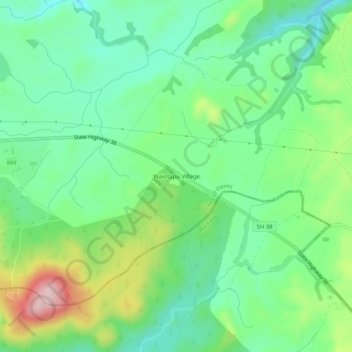 Carte topographique Waiotapu Village, altitude, relief