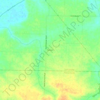 Carte topographique Duncan, altitude, relief
