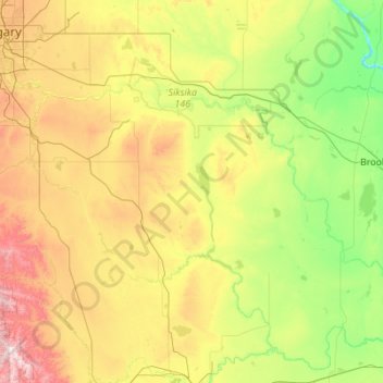 Carte topographique Vulcan, altitude, relief