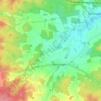 Carte topographique Bredenbock, altitude, relief