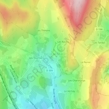 Carte topographique Château, altitude, relief