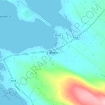 Carte topographique Stenness, altitude, relief
