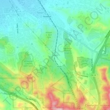 Carte topographique Elayon, altitude, relief