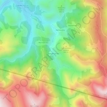 Carte topographique Antxainioenea, altitude, relief