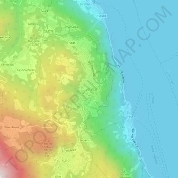 Carte topographique Civenna, altitude, relief