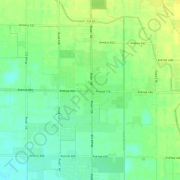 Carte topographique Orosi, altitude, relief