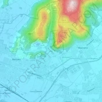 Carte topographique Virle, altitude, relief