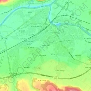 Carte topographique Patriquets, altitude, relief