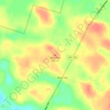 Carte topographique Mud Hill, altitude, relief