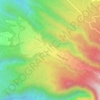Carte topographique Puunui, altitude, relief