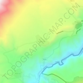 Carte topographique Kurtkale, altitude, relief