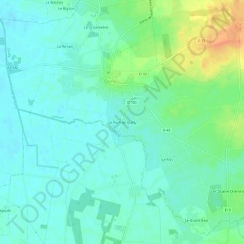 Carte topographique Le Pont de Quilly, altitude, relief