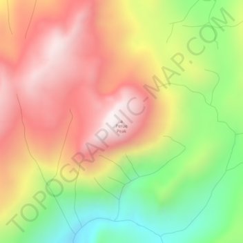 Carte topographique Perue Peak, altitude, relief