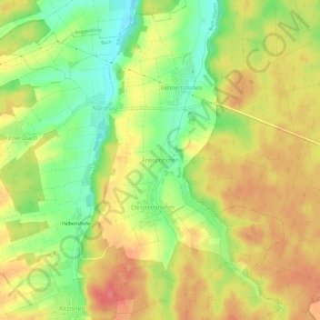 Carte topographique Friesenhofen, altitude, relief
