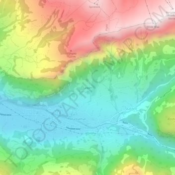 Carte topographique Guggeli, altitude, relief