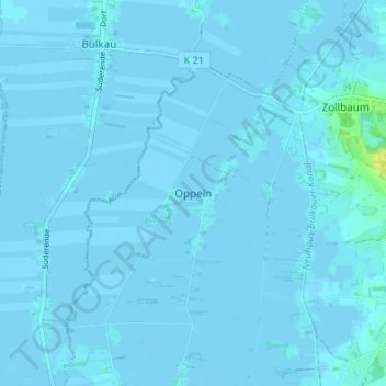 Carte topographique Oppeln, altitude, relief