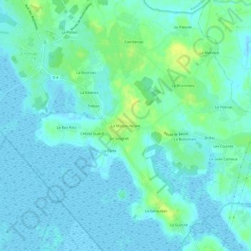 Carte topographique La Maison Neuve, altitude, relief