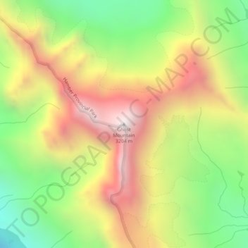 Carte topographique Ghost Mountain, altitude, relief