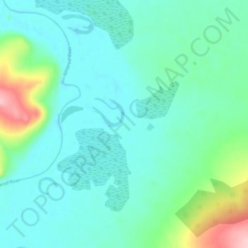 Carte topographique Iditarod, altitude, relief