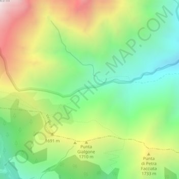 Carte topographique Purcile, altitude, relief