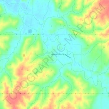 Carte topographique Hiteman, altitude, relief