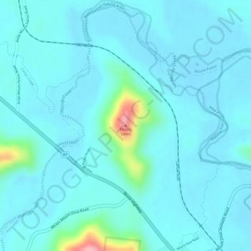 Carte topographique Mount Lewis, altitude, relief