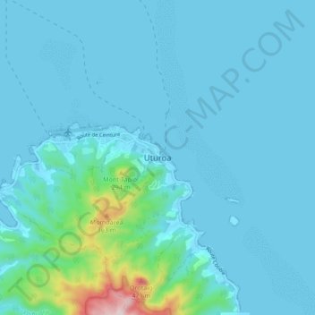 Carte topographique Uturoa, altitude, relief