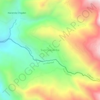 Carte topographique Sunchubamba, altitude, relief