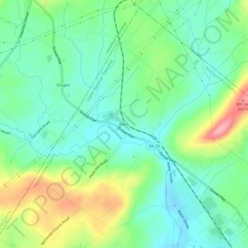 Carte topographique Palm, altitude, relief