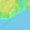 Carte topographique Choctaw Beach, altitude, relief