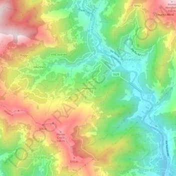 Carte topographique Bestagno, altitude, relief