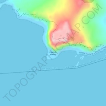 Carte topographique Cap Horn, altitude, relief