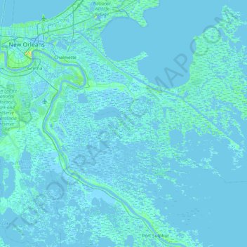 Carte topographique Delacroix Island, altitude, relief