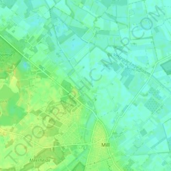 Carte topographique Bruggen, altitude, relief