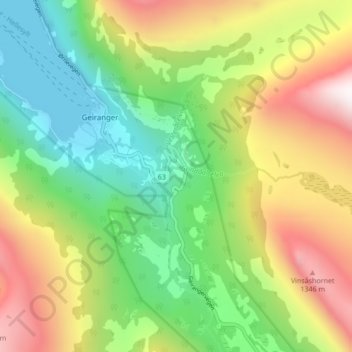 Carte topographique Hole, altitude, relief