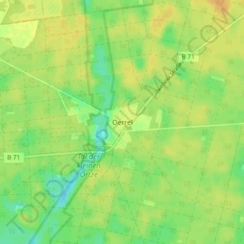 Carte topographique Oerrel, altitude, relief